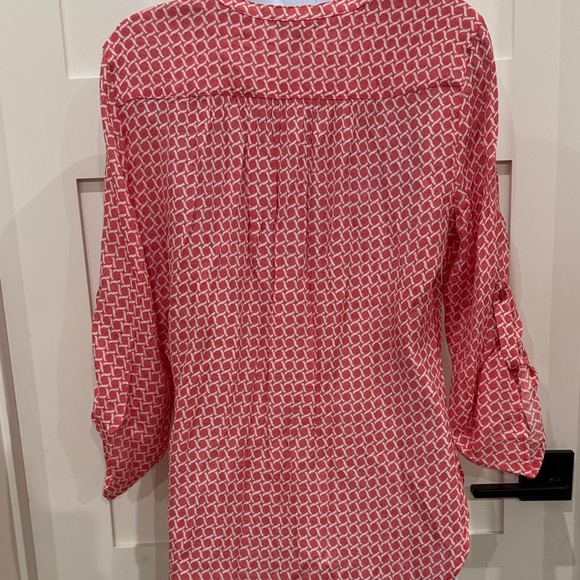 George Red Geometric Blouse - Picture 3 of 4